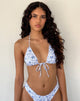 Image of Prisha Bikini Top in Blue Flower Chain