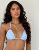 Image of Pumyla Bikini Top in Blue Gingham with Bows