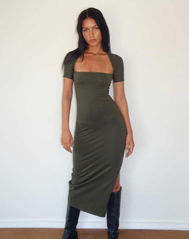 Image of Quala Midi Dress in Olive