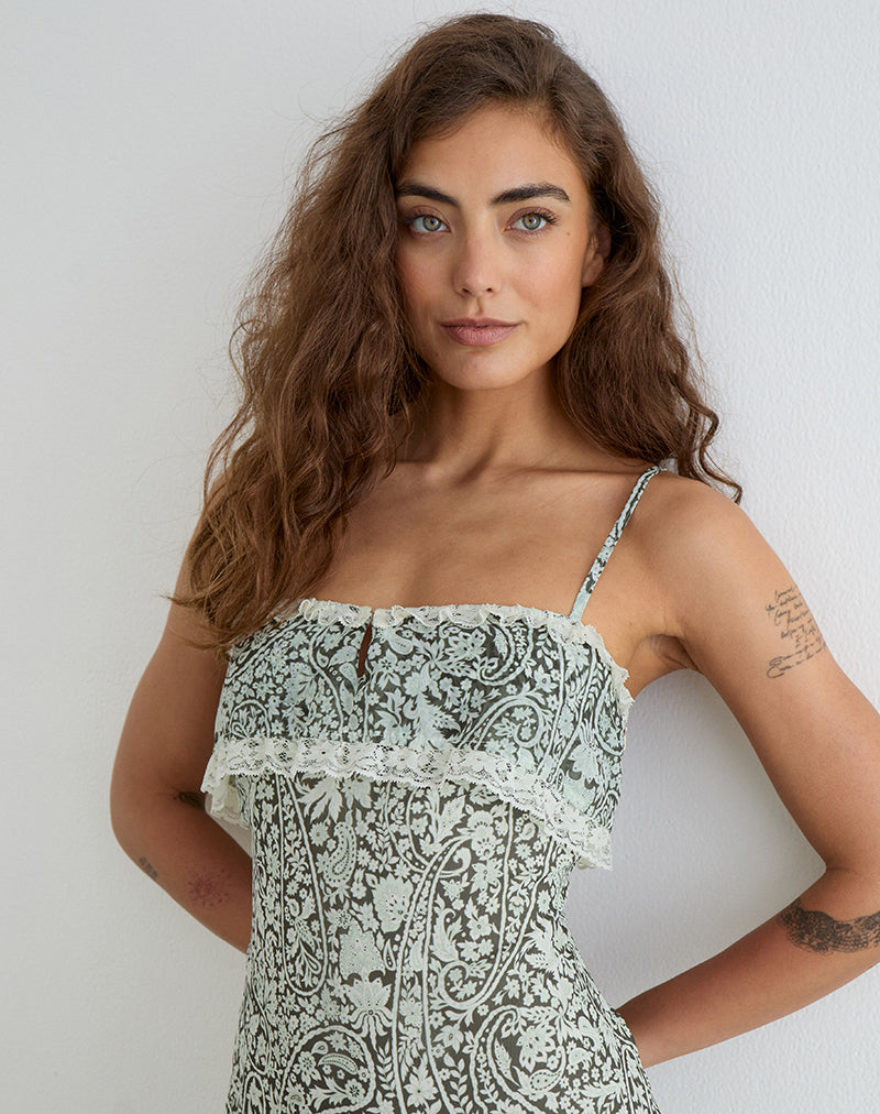 Quilla Maxi Dress in Bloom Paisley Pale Blue