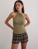 Image of Blazira Short in Check Wool Brown and Green