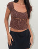 Image of Rada Top in Flocked Chocolate Brown Leopard