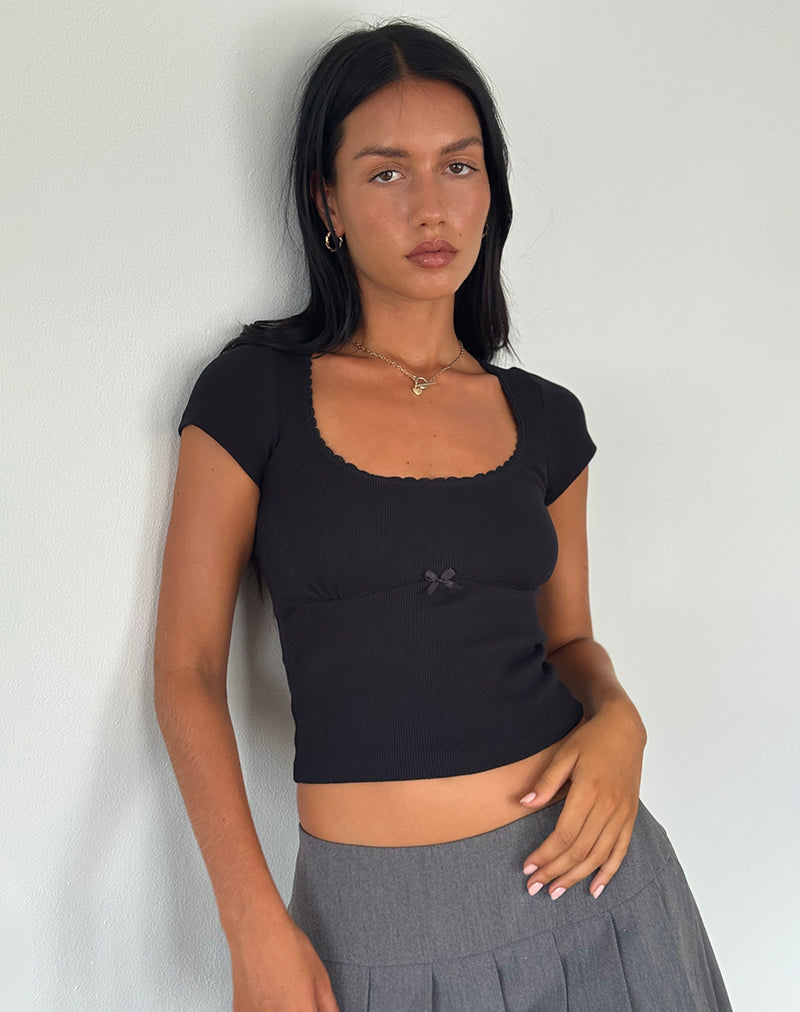 Rada Top in Rib Black