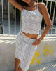 Image of Zefa Midi Skirt in Unlined Lace White