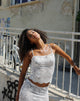 Image of Radha Cami Top in Unlined Lace White