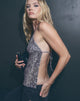 Image of Rafina Halter Top in Chiffon Sequin Grey