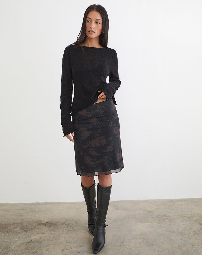 Rajhu Midi Skirt in Dynamic Rose