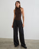 Image of Raleah Halterneck Bodysuit in Jersey Bitter Chocolate