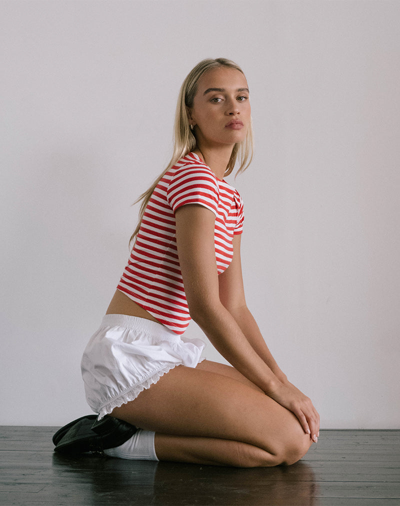 image of Ralina Top in Red and White Stripe