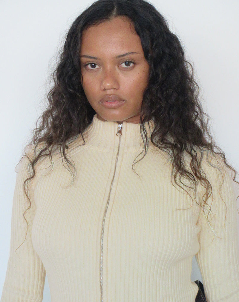 Image of Ranala High Neck Jumper in Knit Cream