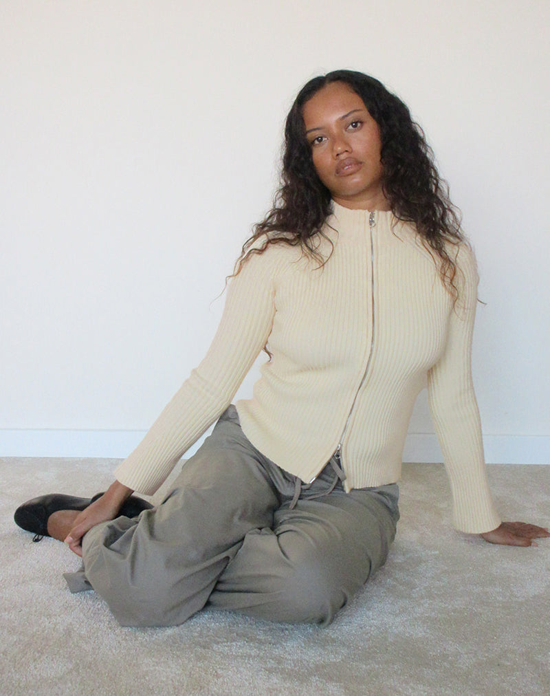 Image of Ranala High Neck Jumper in Knit Cream