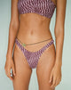Image of Farida Bikini Bottom in Purple Irregular Polka
