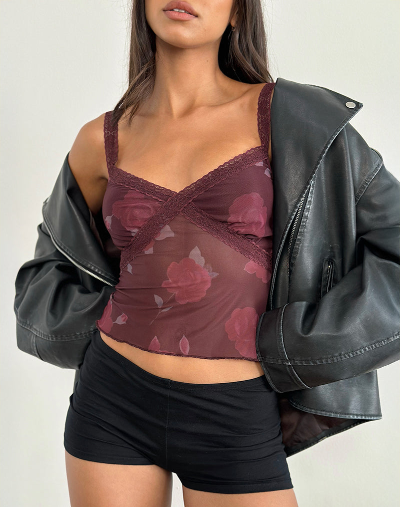 Image of Rasa Cami Top in Blooming Rose Burgundy