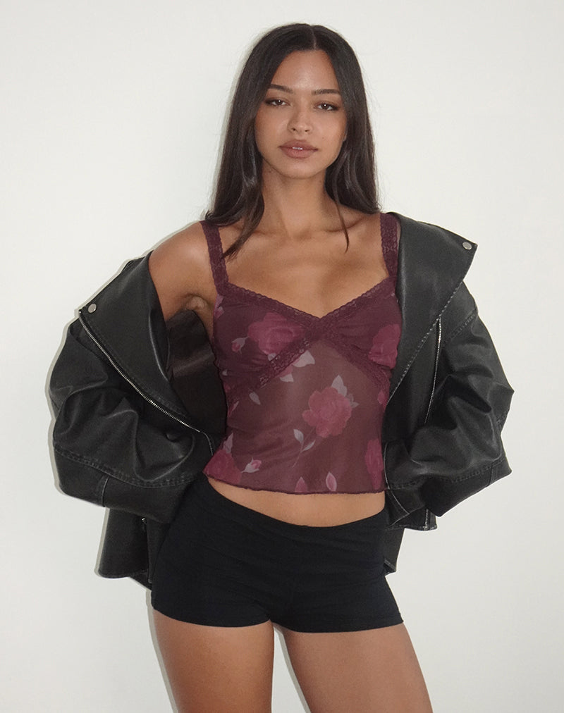 Image of Rasa Cami Top in Blooming Rose Burgundy