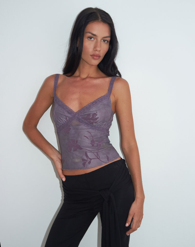 Image of Rasa Cami Top in Flare Flower Purple
