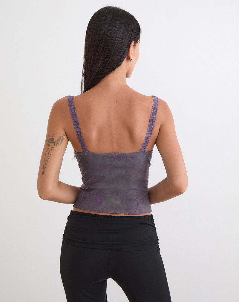 Image of Rasa Cami Top in Flare Flower Purple