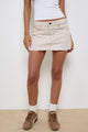 Image of Raw Hem Denim Mini Skirt in Off White