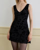 Image of Rawson Mini Dress in Flock Leaf Flower Black