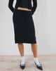 Image of Rella Midi Skirt in Flat Knit Black