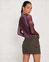 Image of Bowie Long Sleeve Mesh Top in Wine Watercolour