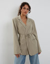 image of Mayta Tie Waist Blazer in Tailoring Taupe