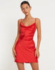 Image of Paiva Slip Dress in Satin Red