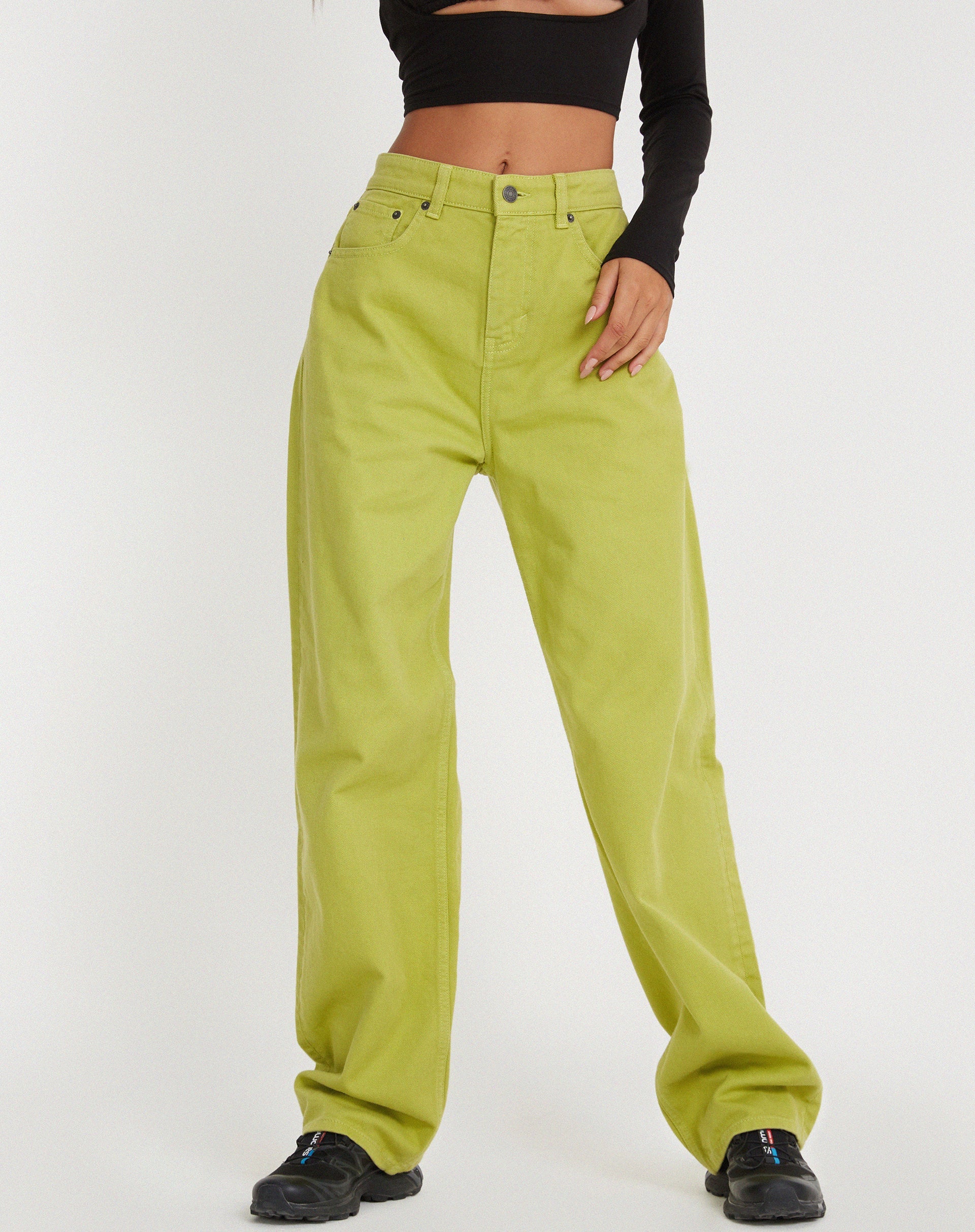 Green 90's Wide Leg Denim Jeans | Parallel – motelrocks-com-aus
