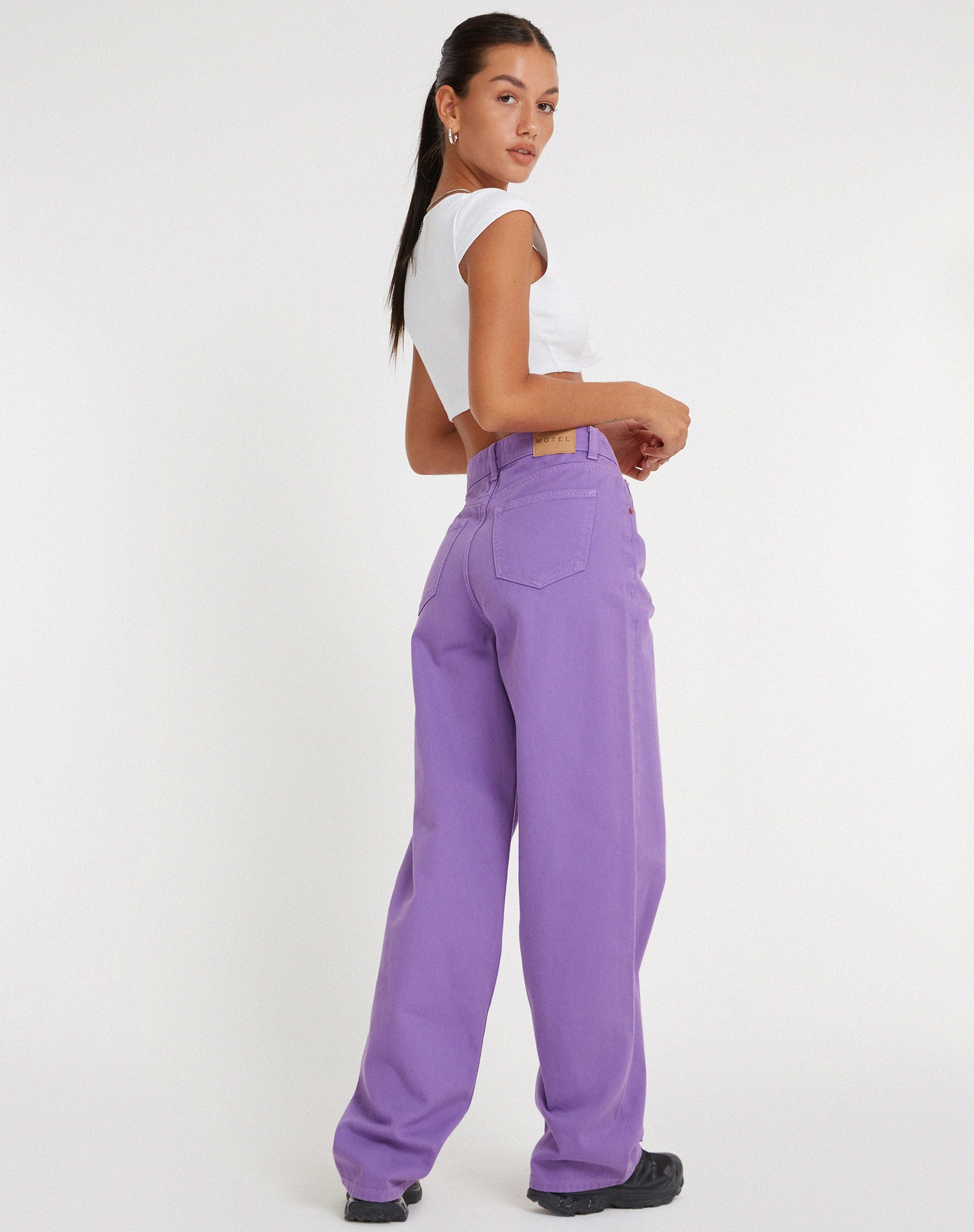 90's Wide Leg Purple Jeans | Parallel – motelrocks-com-aus