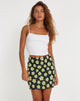 Riani Mini Skirt in Cute Floral Black and Yellow