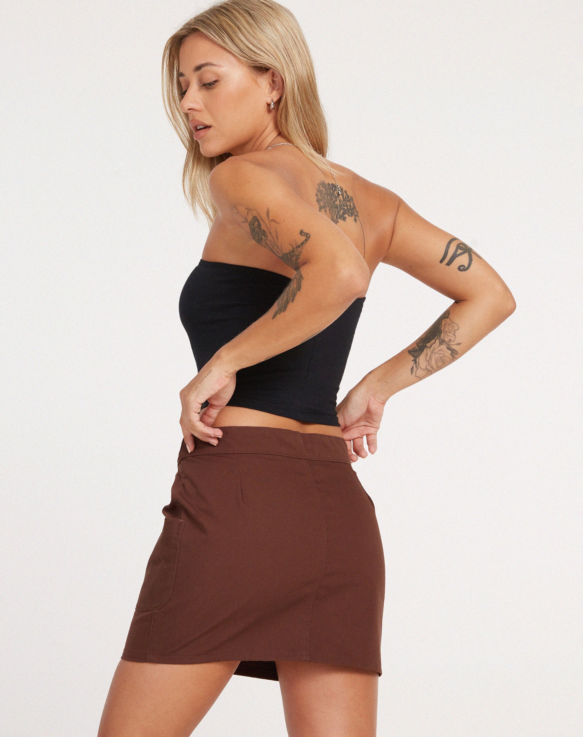 image of Stina Mini Skirt in Panama Choco