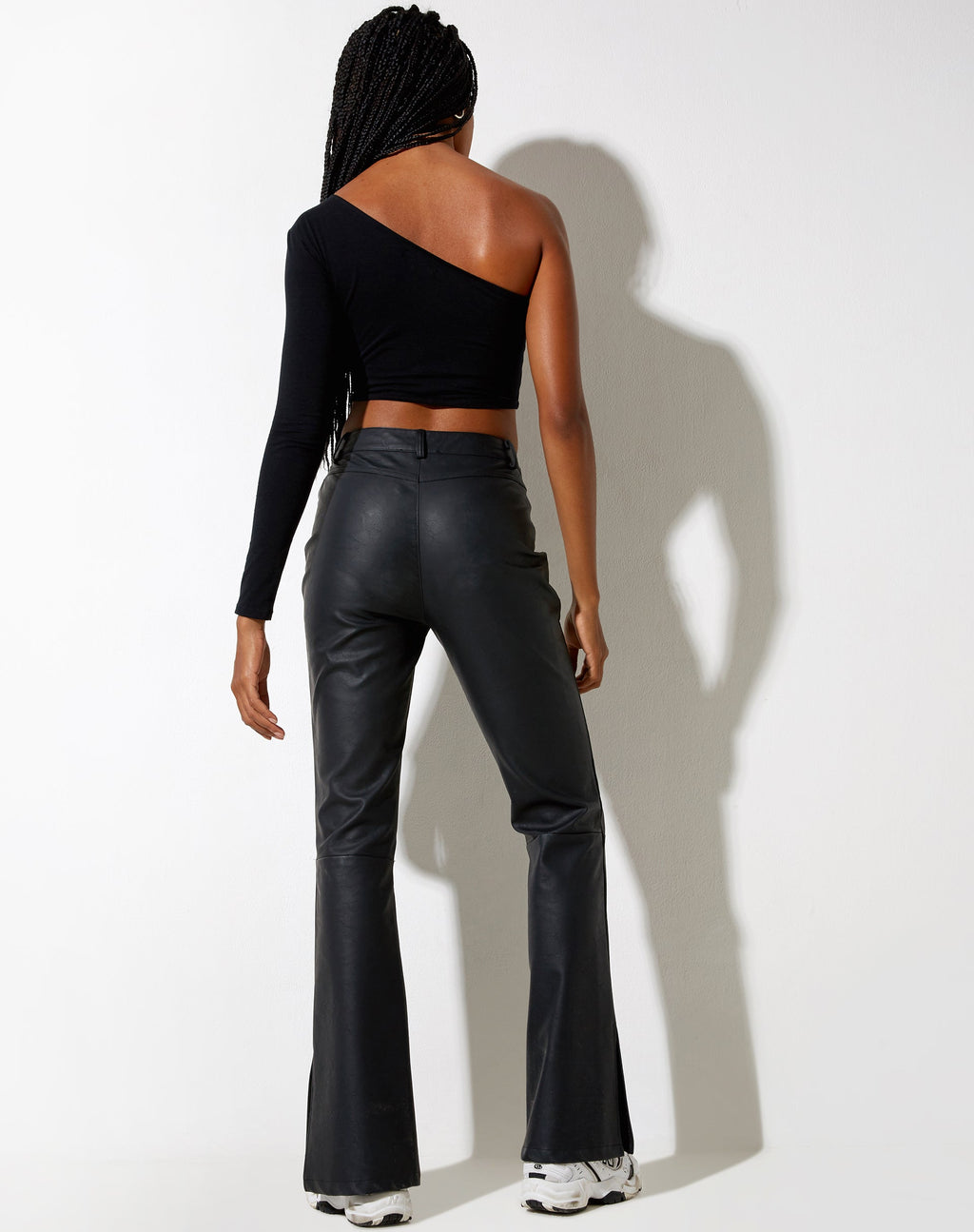 Zolen Flare Trouser in Pu Matte Black