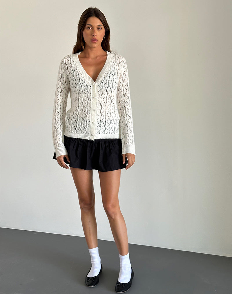 image of Ricani Open Knit Cardigan in Ivory