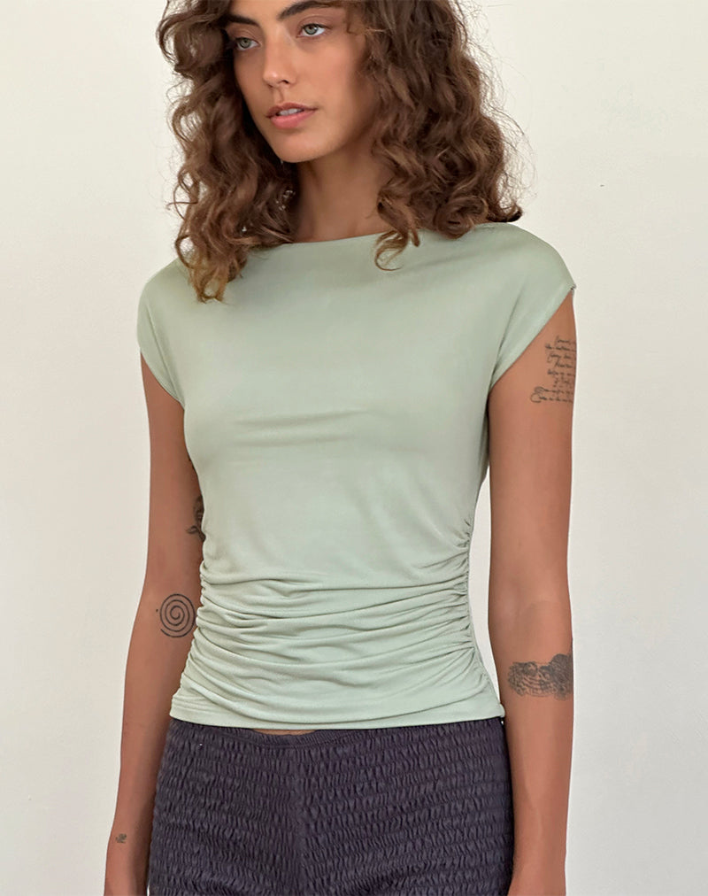 Image of Bentley Ruched Top in Slinky Mint