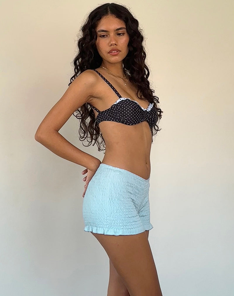 Ritala Shirred Micro Shorts in Powder Blue