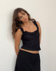 Image of Roberta Frill Edge Top in Lace Black