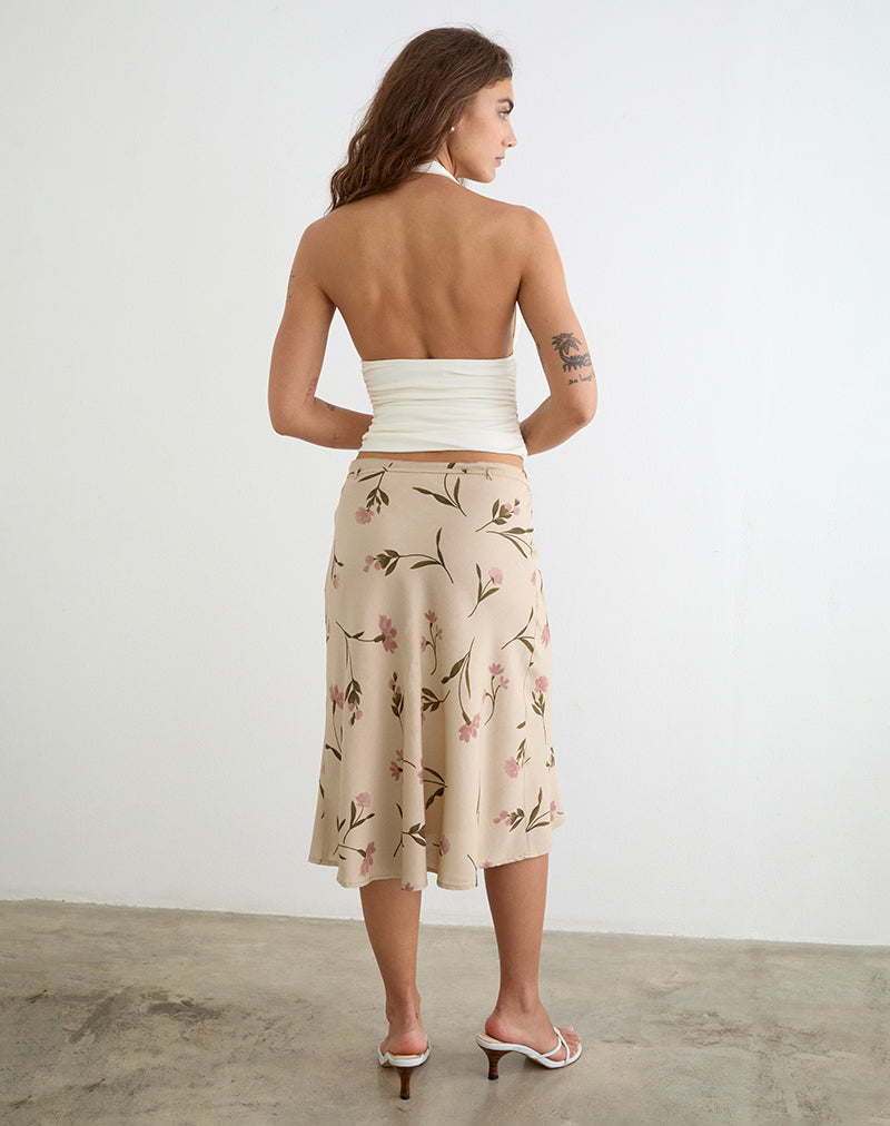 Image of Rohaya Midi Skirt in Bloom Leafy Taupe
