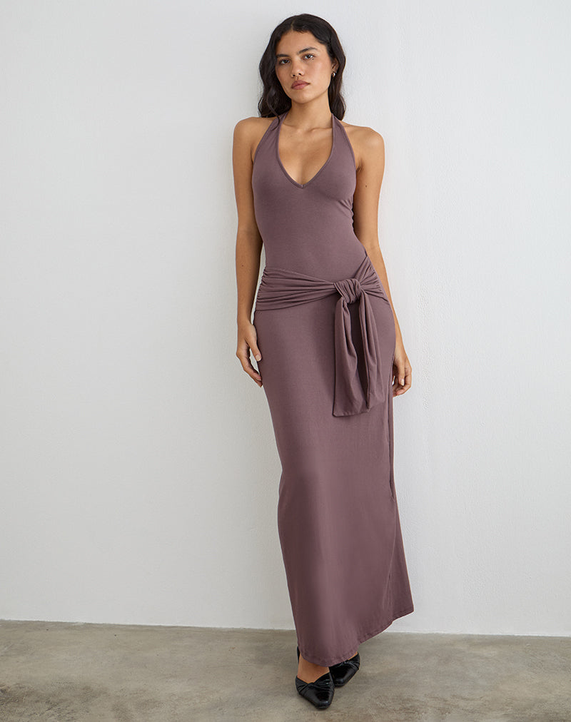 Rohesia Maxi Dress in Deep Taupe