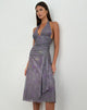 Image of Rokoyo Halterneck Midi Dress in Flare Flower Purple