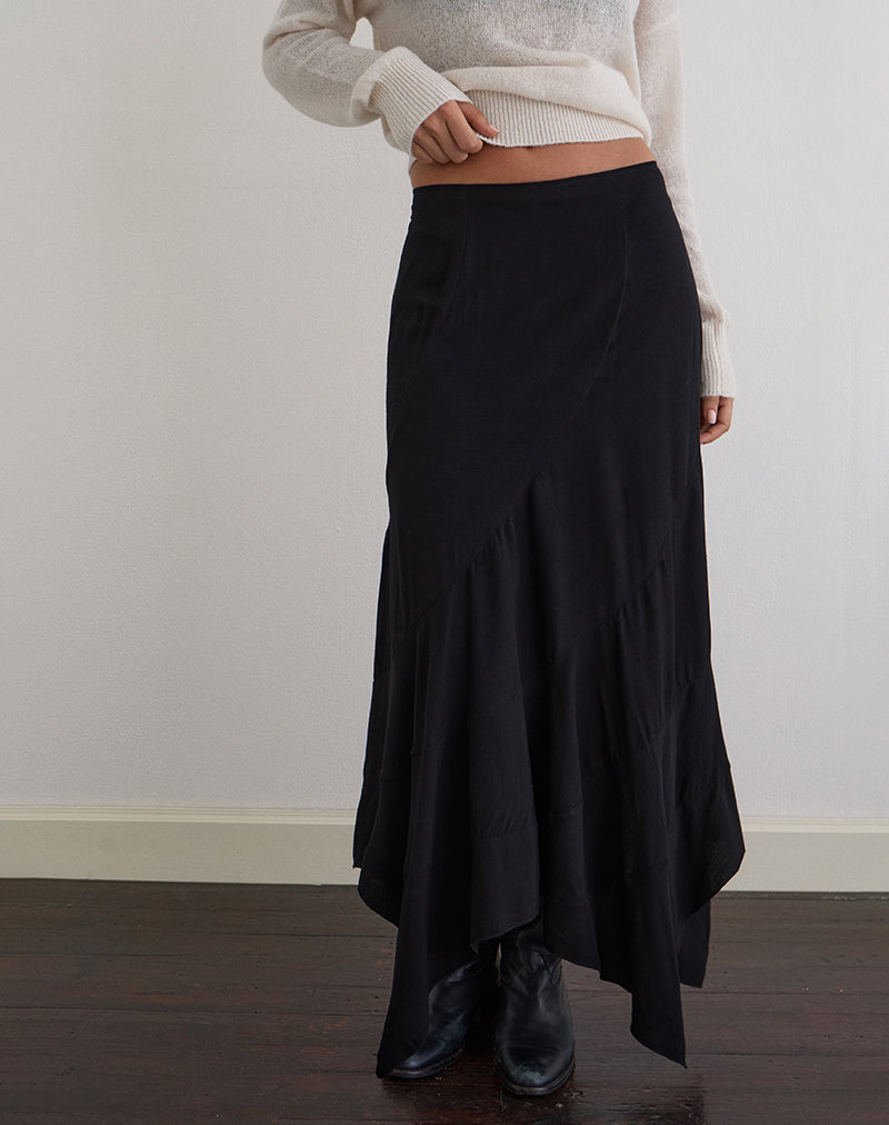Rombe Maxi Skirt in Black