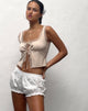Image of Rona Satin Butterfly Top in Buttercream