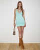 Image of Rondha Halterneck Mini Dress in Rayon Aqua