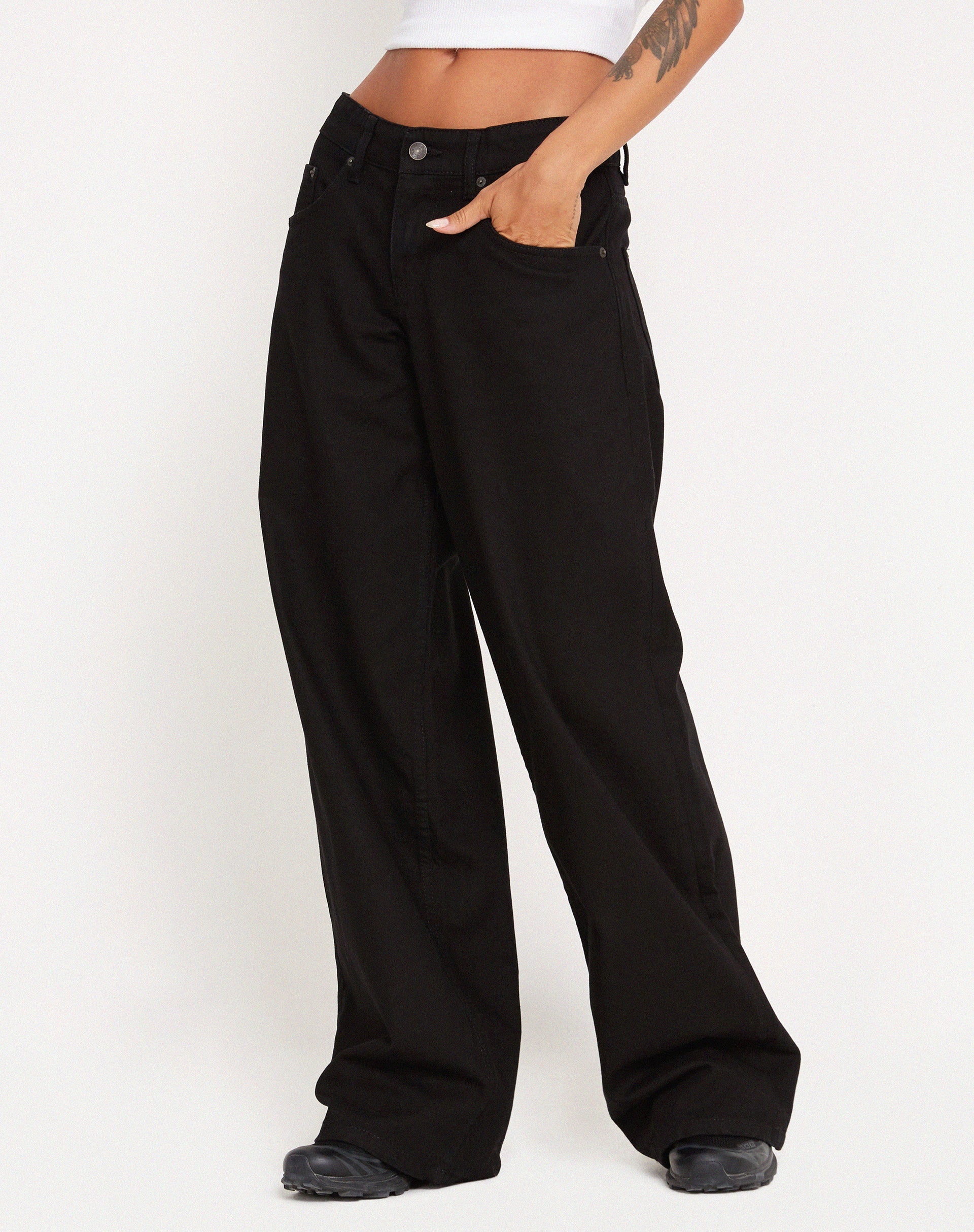 Image of Roomy Extra Wide Jeans in Black