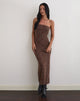 Image of Rosaga Maxi Dress in Big Polka Flock Brown