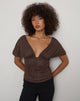 Image of Rovali Top with Tie Back in Lace Chocolate