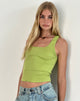 Image of Roxe Ribbed Vest Top in Leaf Green