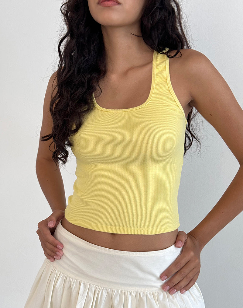 image of Roxe Ribbed Vest Top in Lemonade