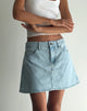 Image of Mini A-Line Skirt in Denim Blue Bleach