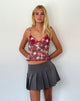 Image of Rumaysa Top in Printed Lace Cherry