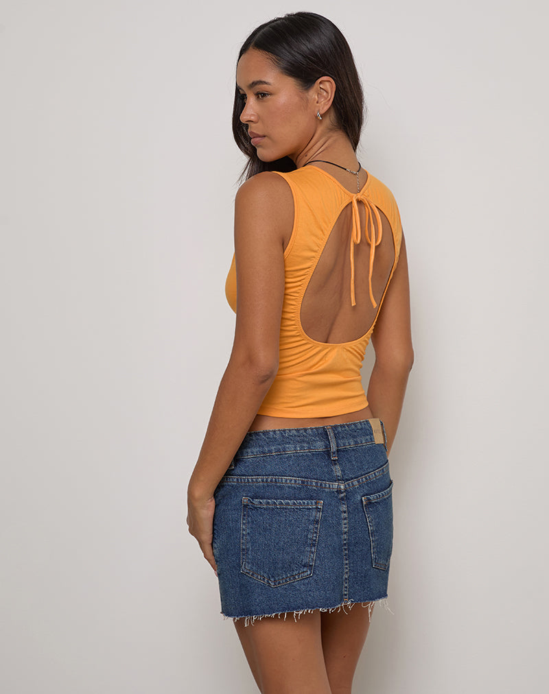 Faded Orange Backless Tank Top | Runaba – motelrocks-com-aus