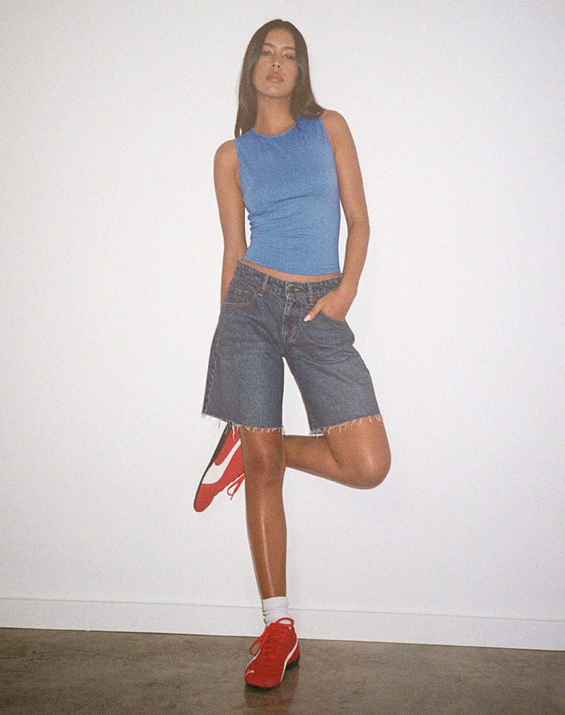 Blue Backless Tank Top | Rumaba – motelrocks-com-aus